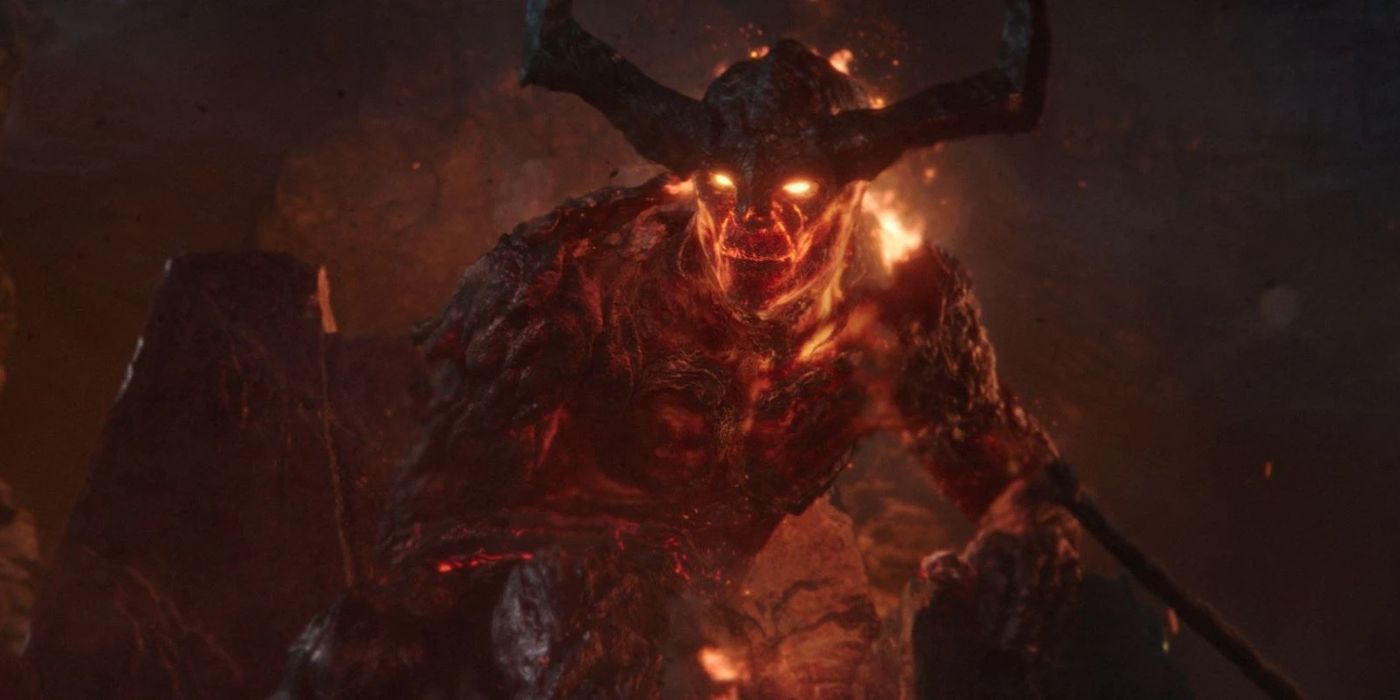 Surtur sitting on his throne in Thor: Ragnarok