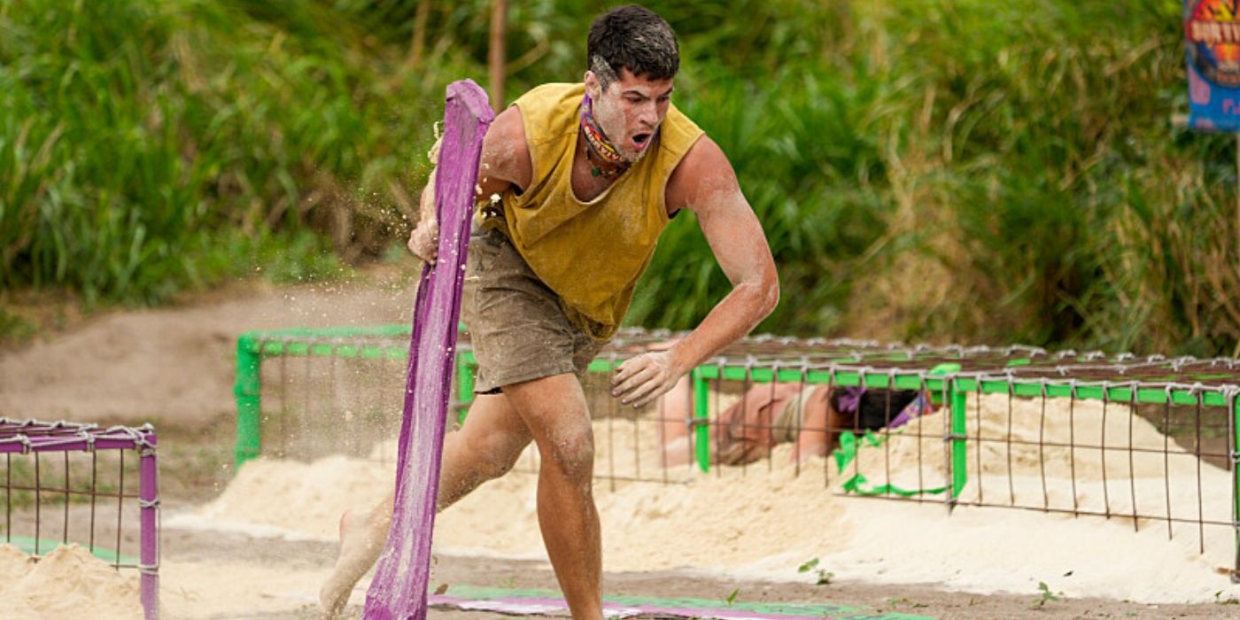 Sam during the pairs Immunity Challenge on &lsquo;Survivor 47.'