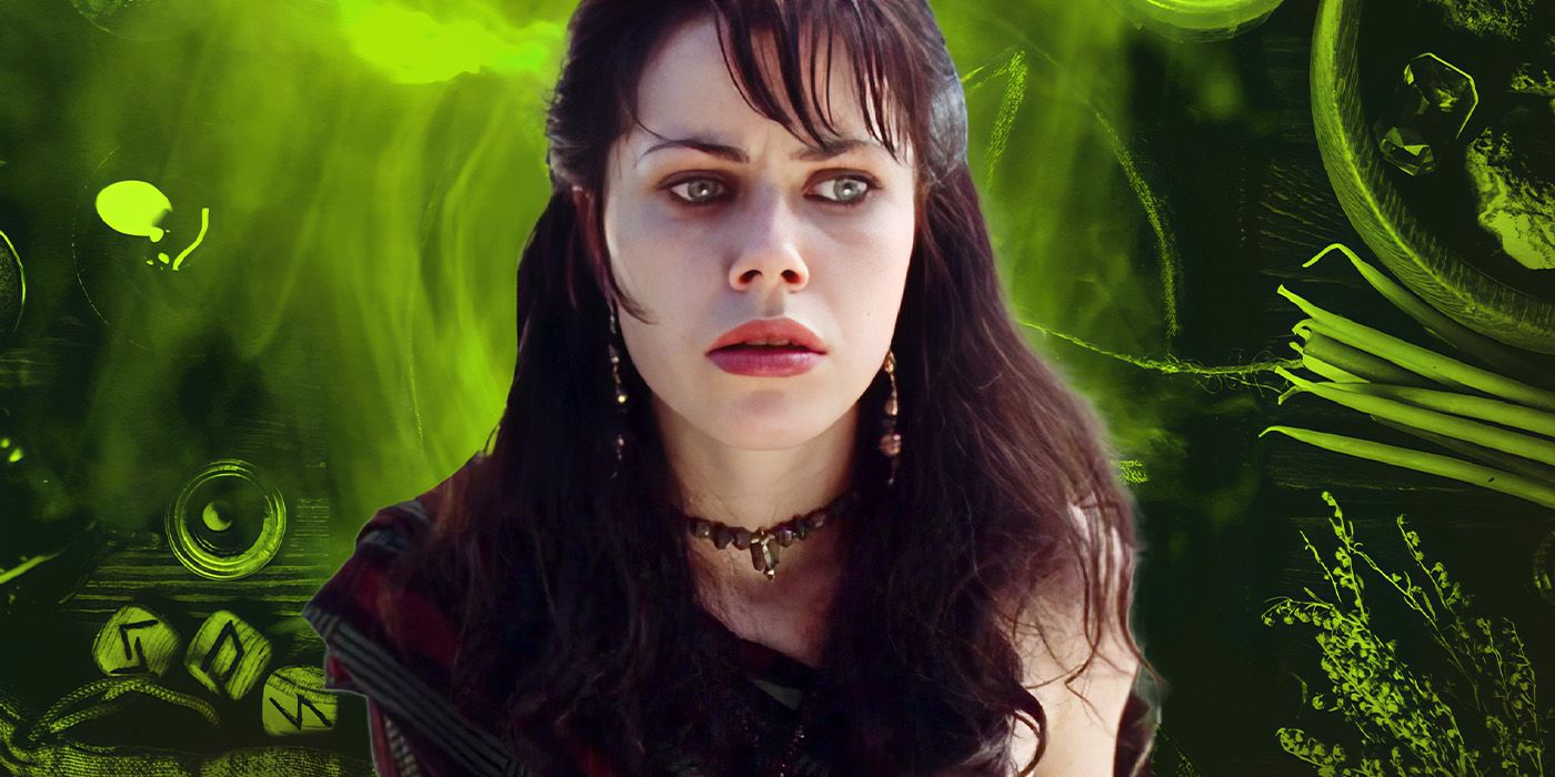 Custom image of Fairuza Balk as Aissa in The Island of Dr Moreau against a black and green background