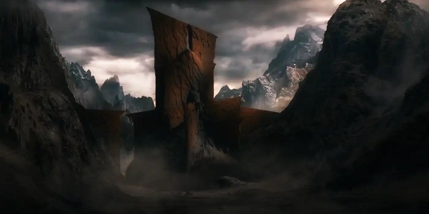 Gundabad, an orc fortress located in the Grey Mountains