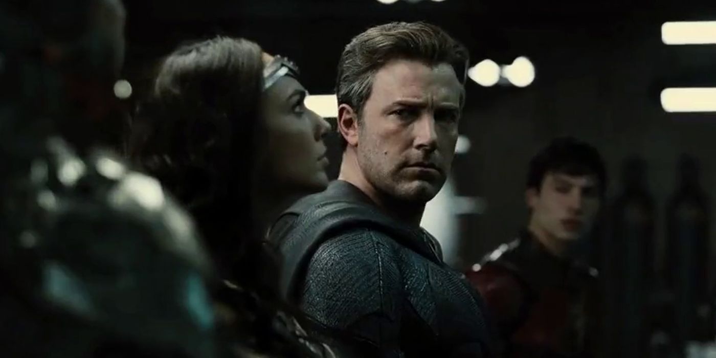 Batman, Wonder Woman and The Flash in the Batcave in Zack Snyder's Justice League