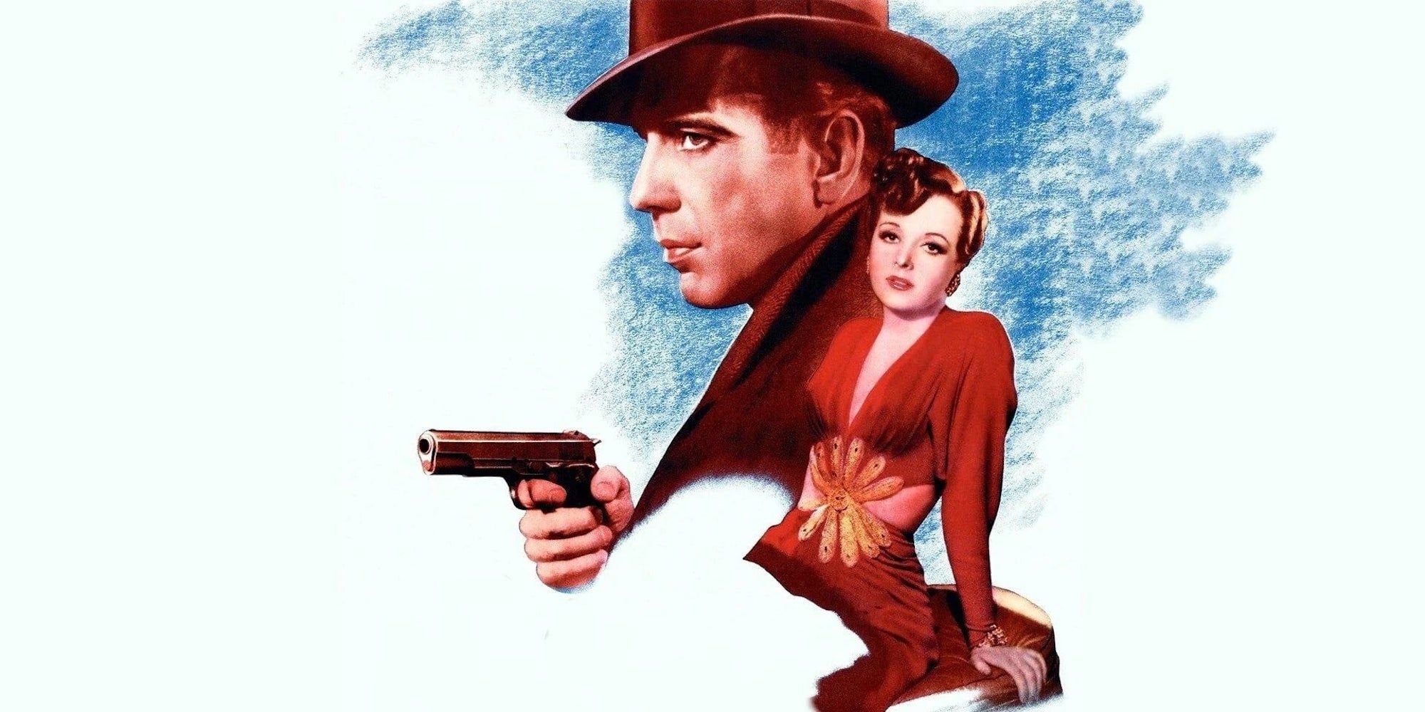 The Maltese Falcon poster featuring Humphrey Bogart and Mary Astor