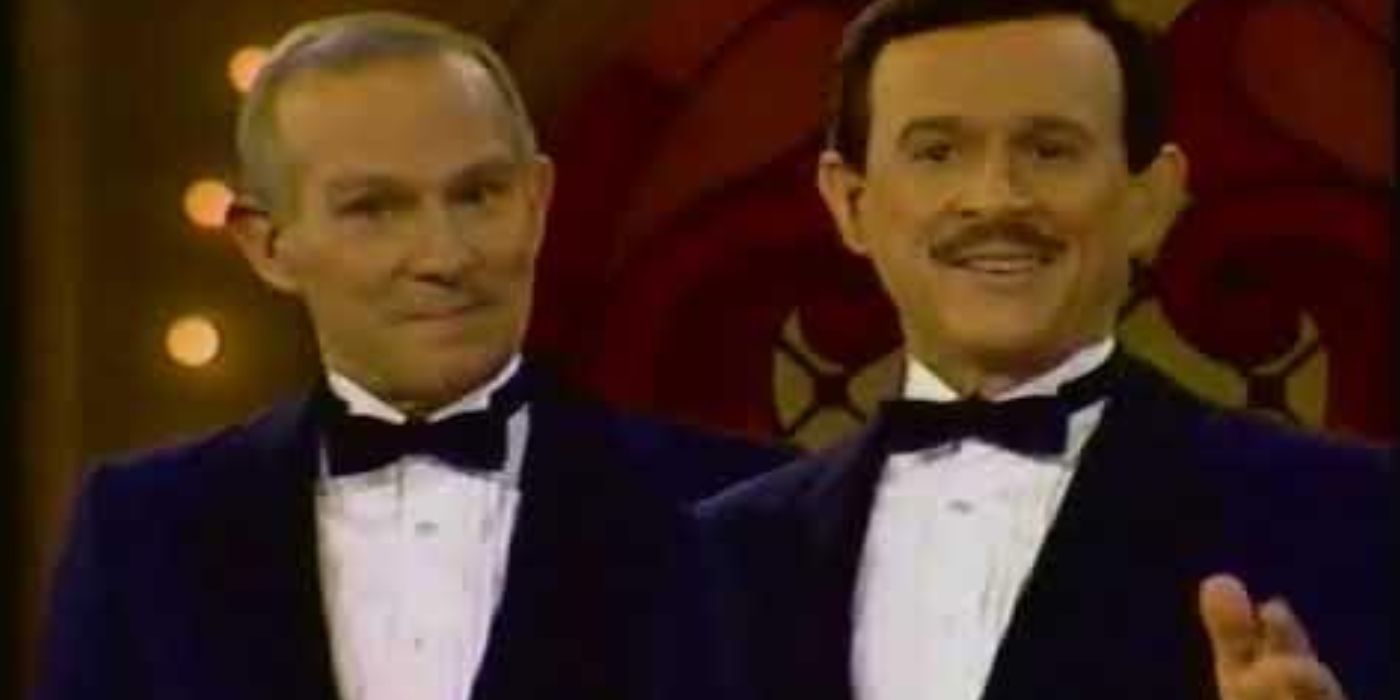 The Smothers Brothers in tuxedos on The Smothers Brothers Thanksgiving Special.