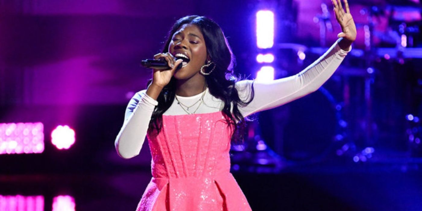 Mikaela Ayira performs during the Playoffs on 'The Voice' Season 26.