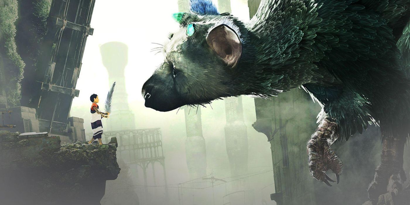 the hero reaches out to trico across a chasm in &lsquo;the last guardian&rsquo;