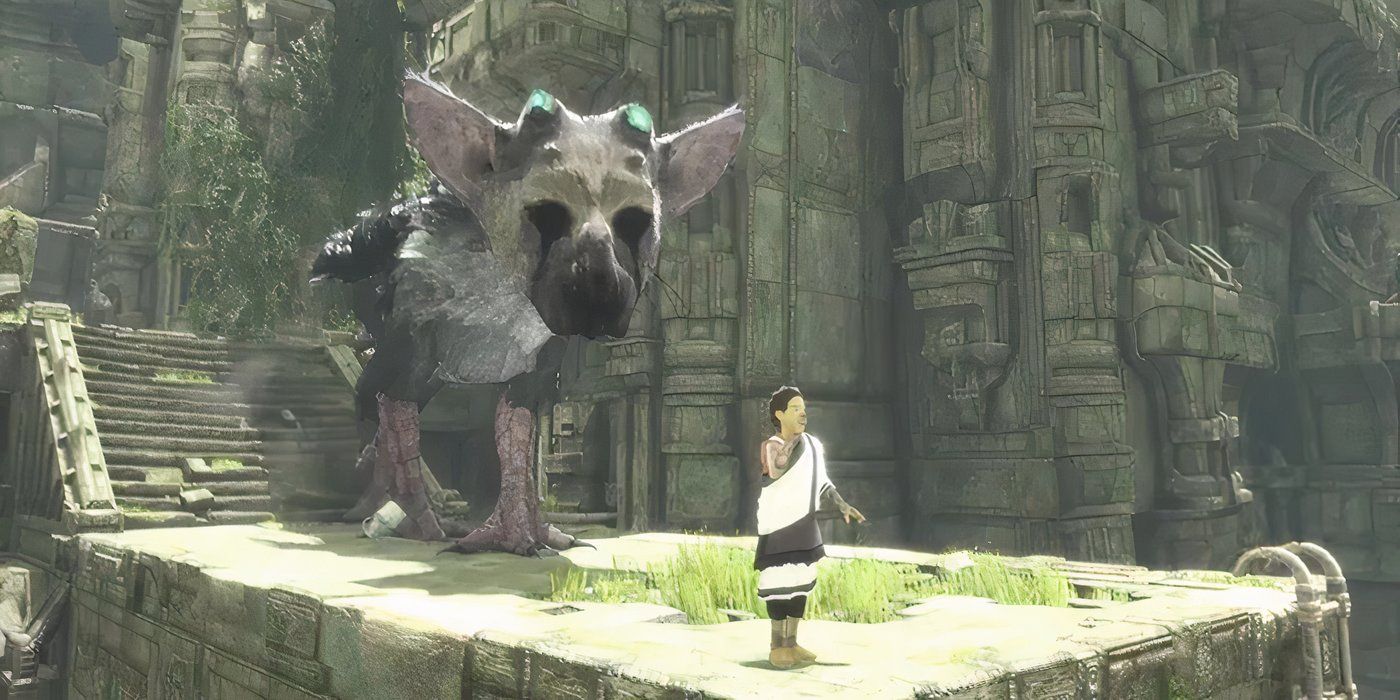 The hero and Trico in &lsquo;The Last Guardian&rsquo;