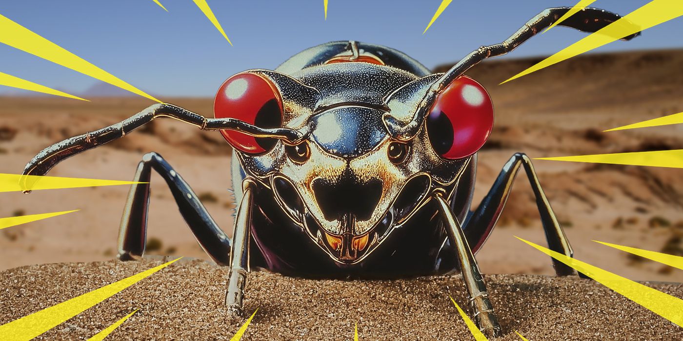 Custom image of an ant against a desert background for Them!