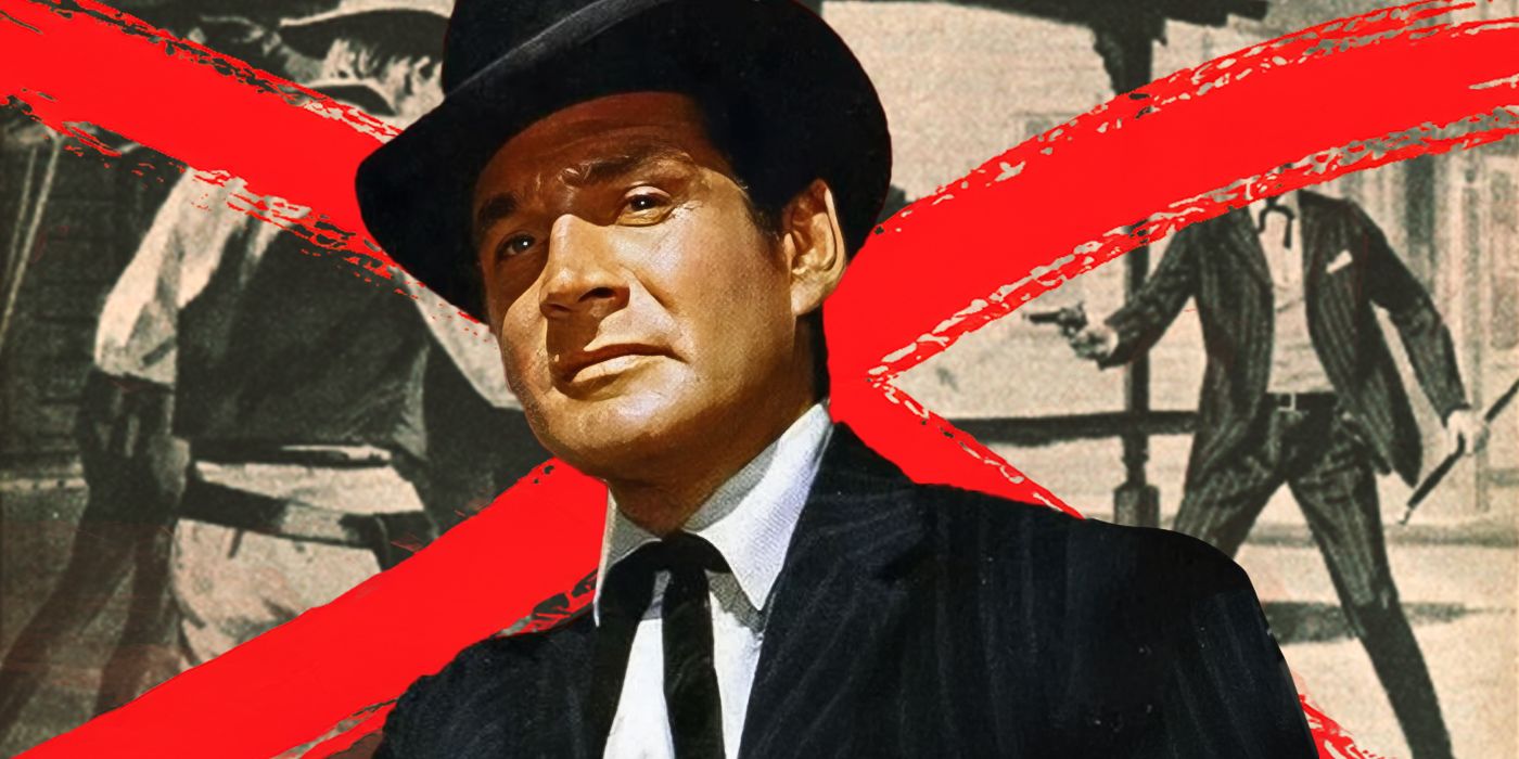 Bat Masterson in front of a red X
