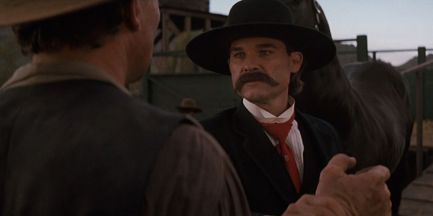 Wyatt Earp (Kurt Russell) beats a man for beating a horse in &lsquo;Tombstone.'