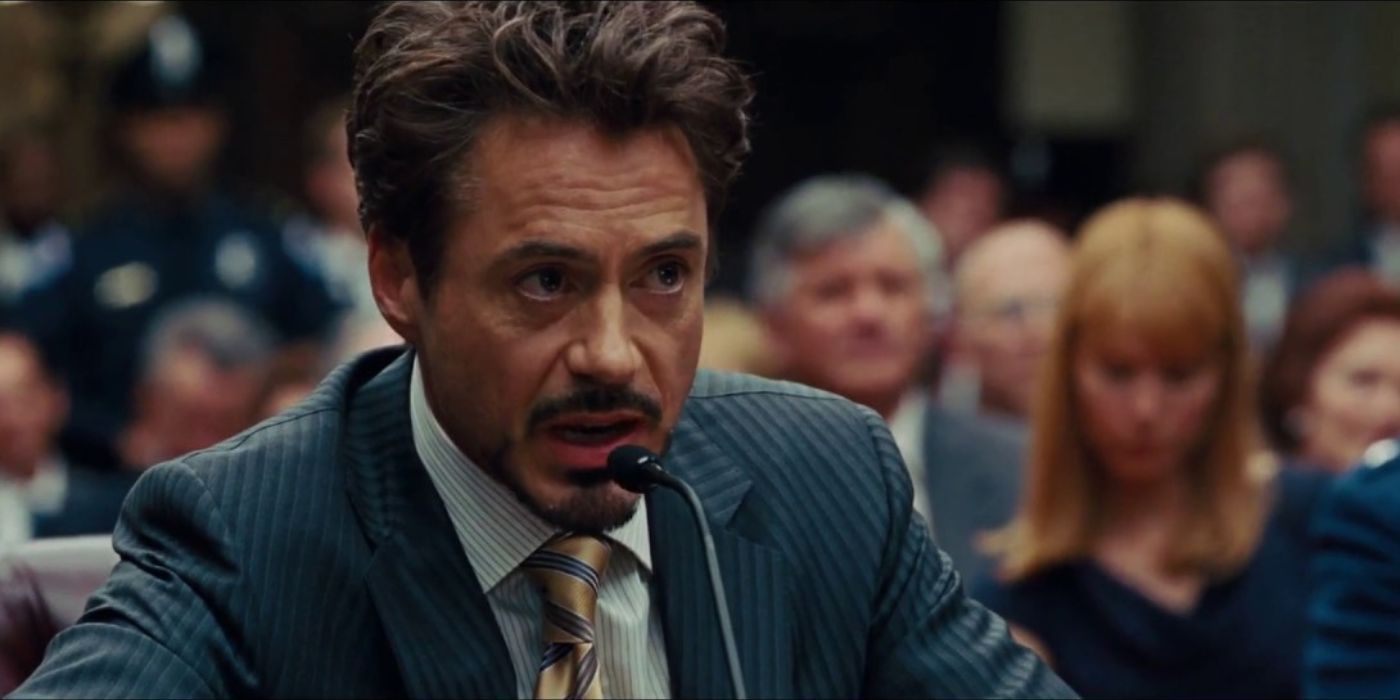 Tony Stark speaking in court in Iron Man 2