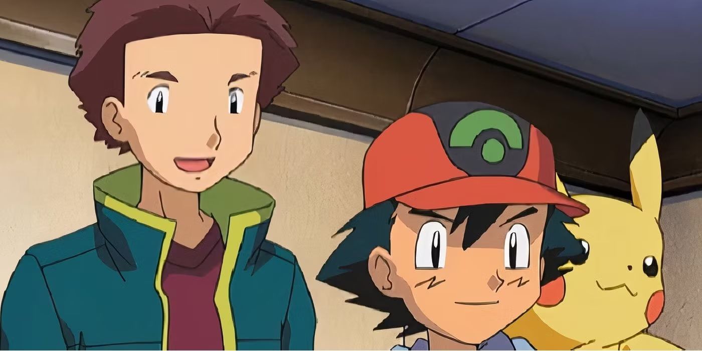 Tyson talking to Ash and Pikachu from behind in Pokemon: Advanced.