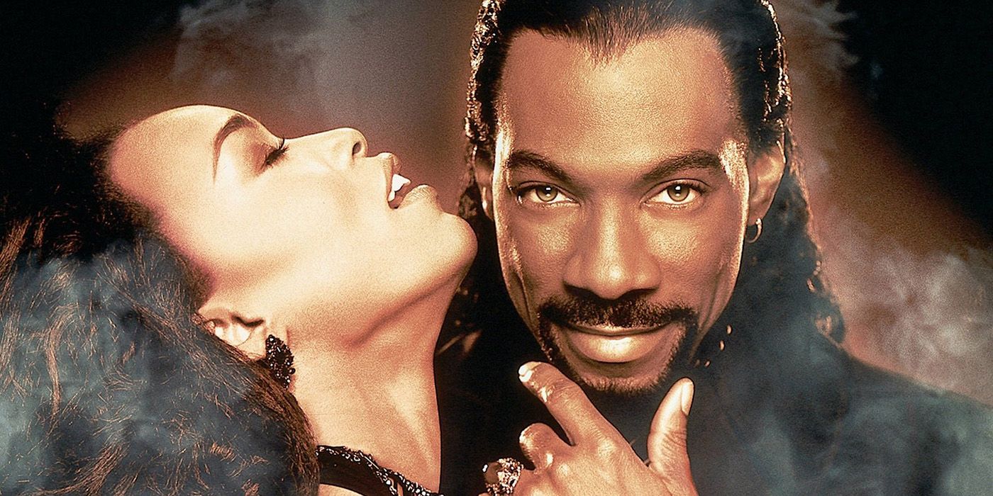 Angela Bassett and Eddie Murphy on the poster for Vampire in Brooklyn (1994)