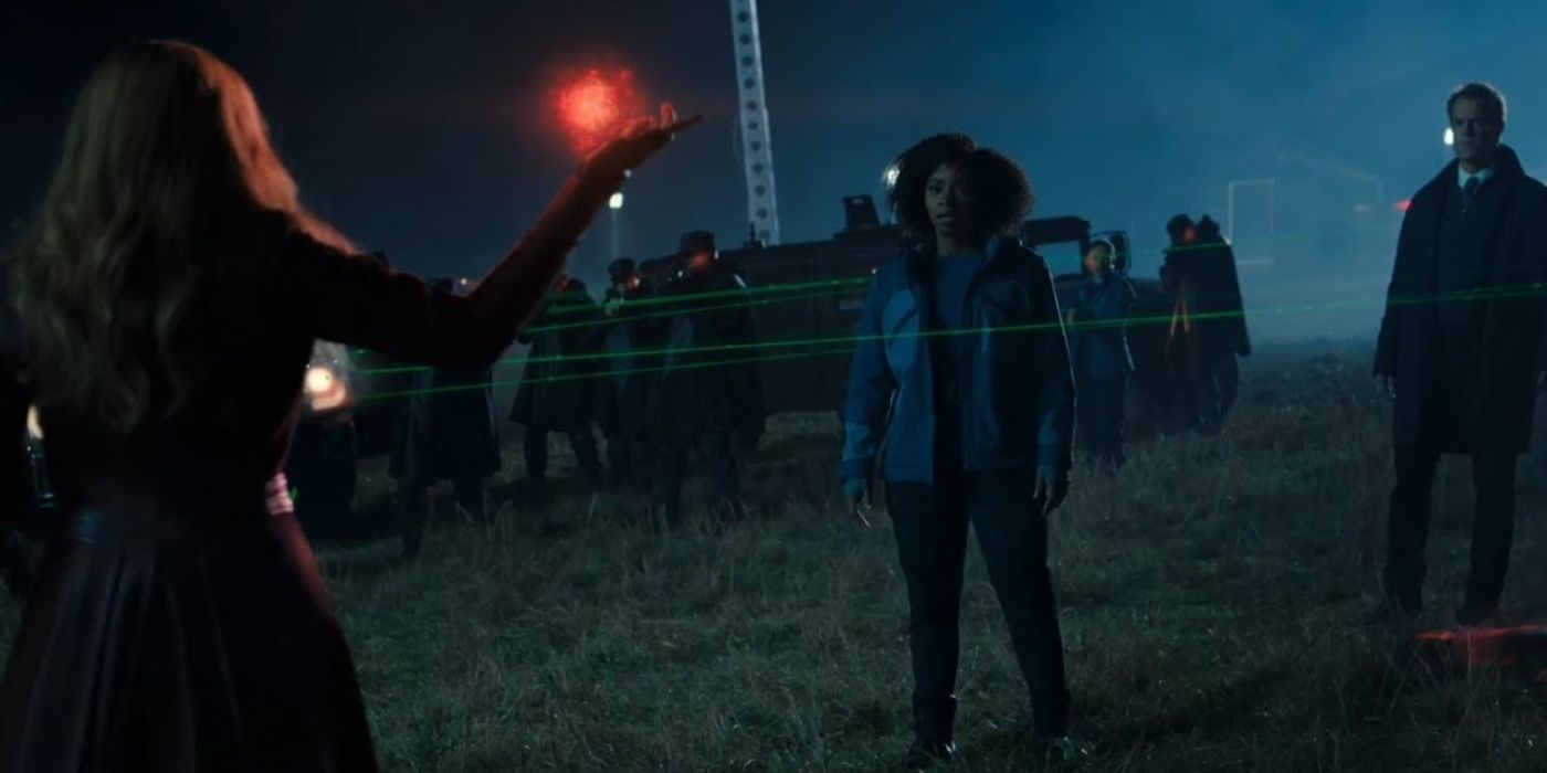 Wanda facing off against S.W.O.R.D. agents in Wandavision