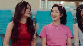 Anna Cathcart and Gia Kim relax together with shades on in XO, Kitty Season 2