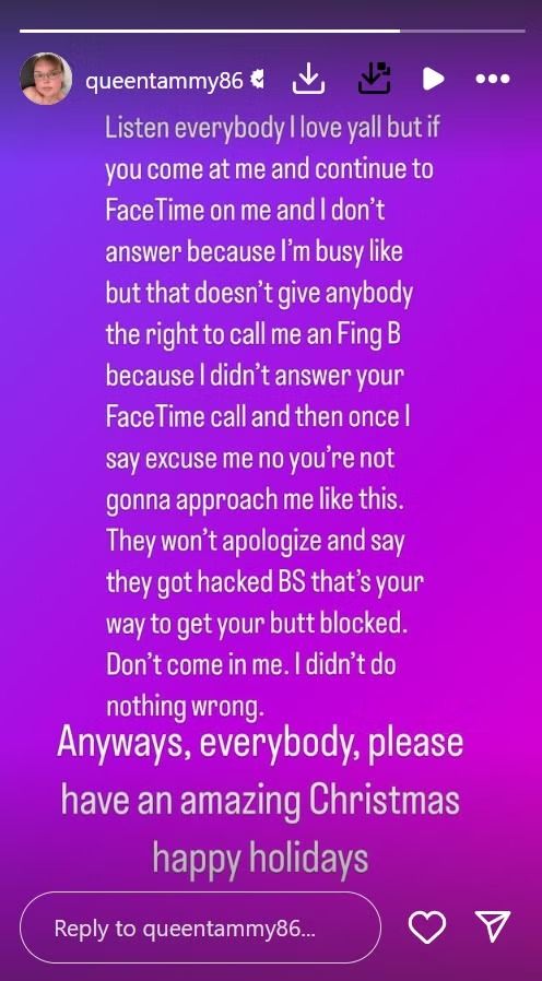 Tammy Slaton&rsquo;s Instagram statement to &lsquo;1000-Lb Sisters&rsquo; criticism.