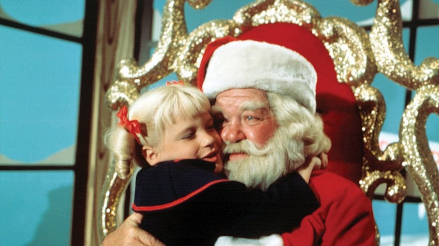 The Youngest Brady Gives Santa a Hug