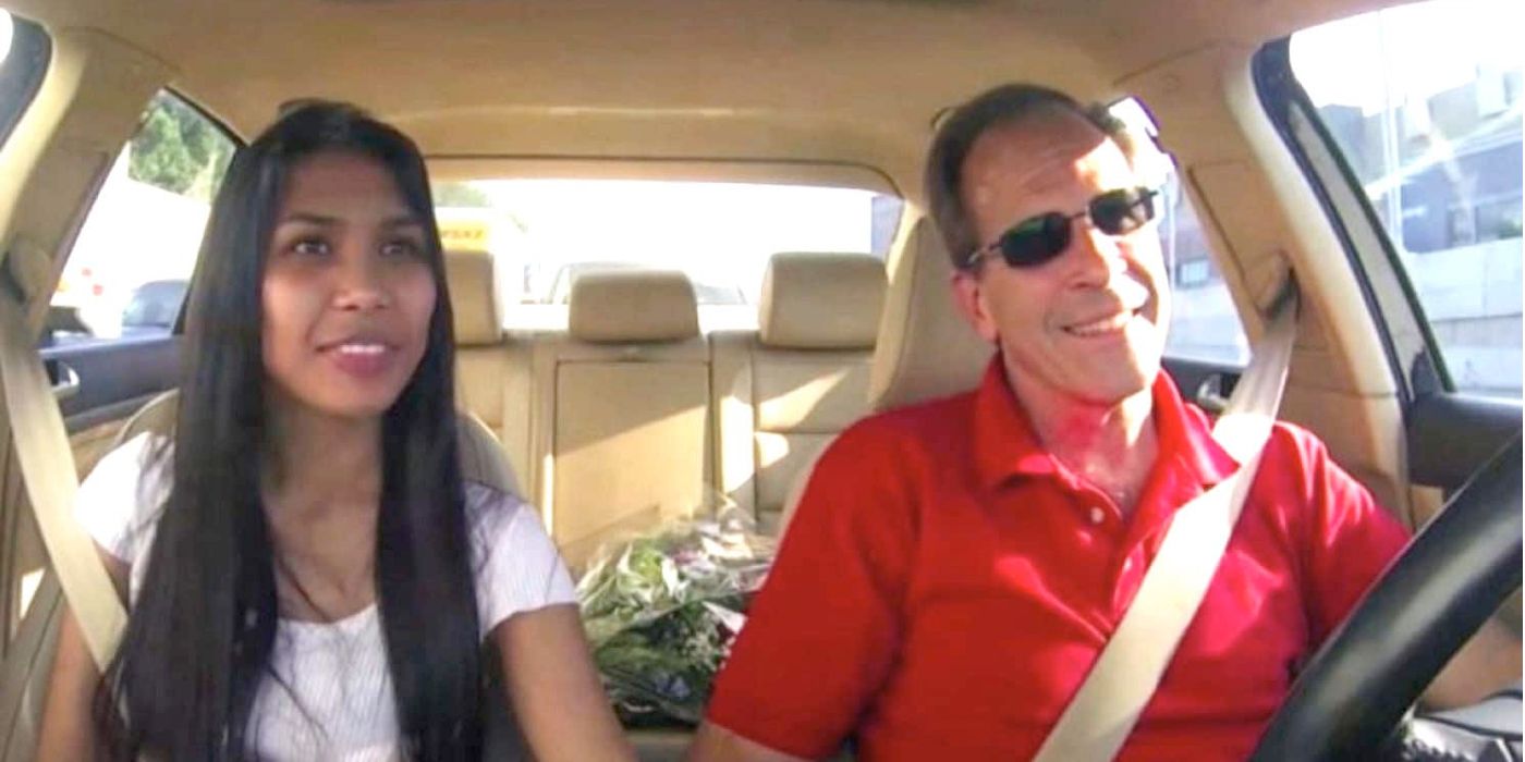 Nikki and Mark sit in a car as Mark drives on 90 Day Fiance.