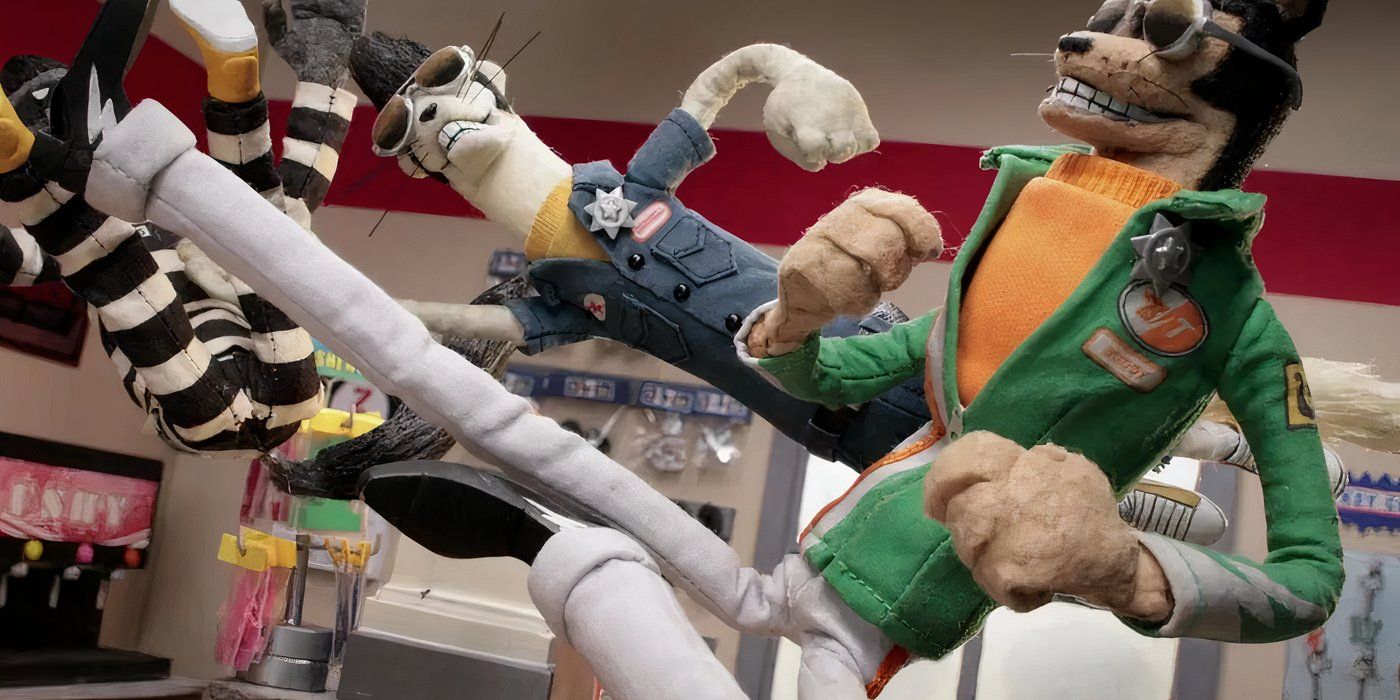 A Character kicking in Buddy Thunderstruck The Maybe Pile