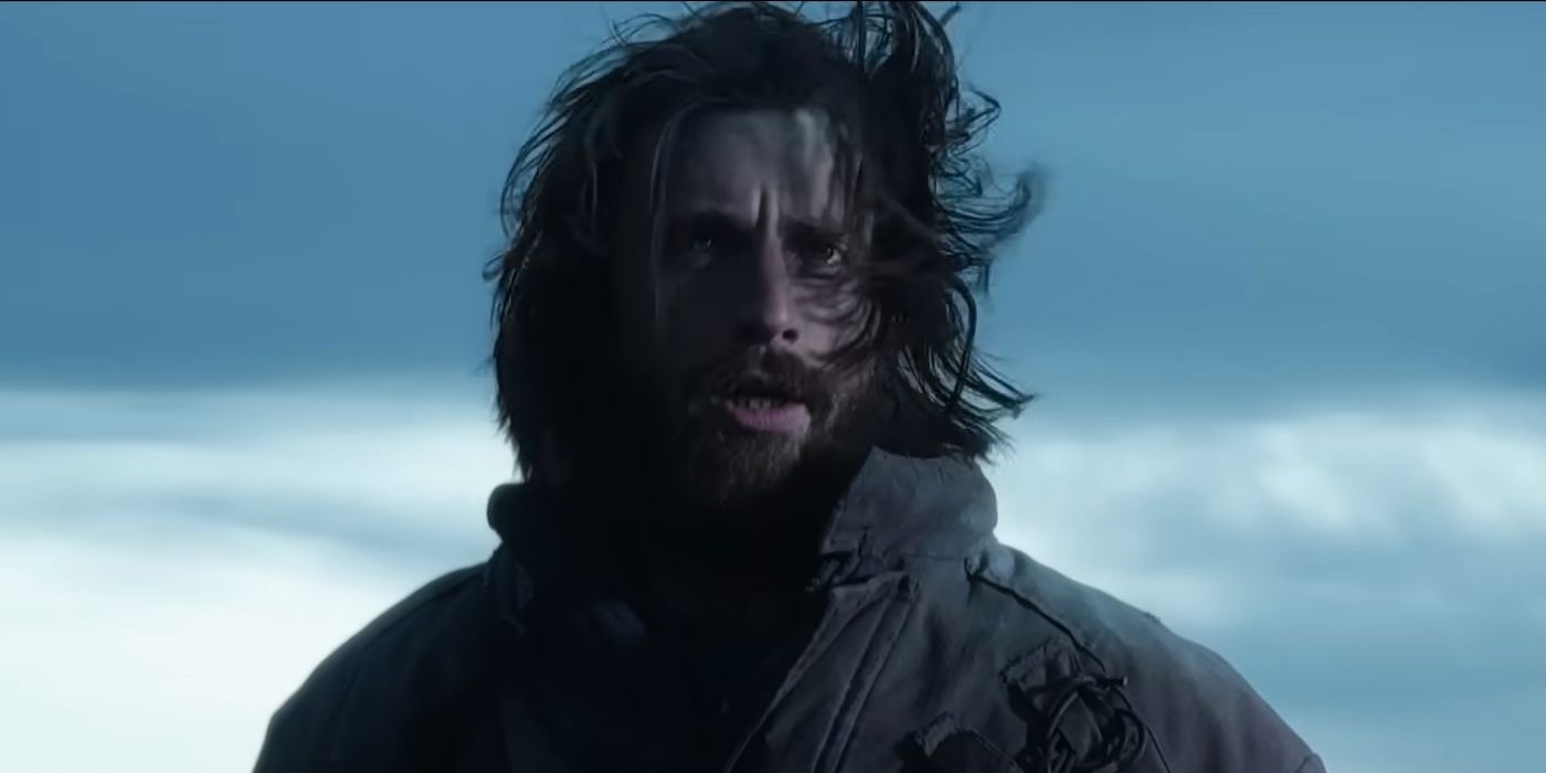 Aaron Taylor-Johnson Looking toward the camera in the 28 Years Later trailer