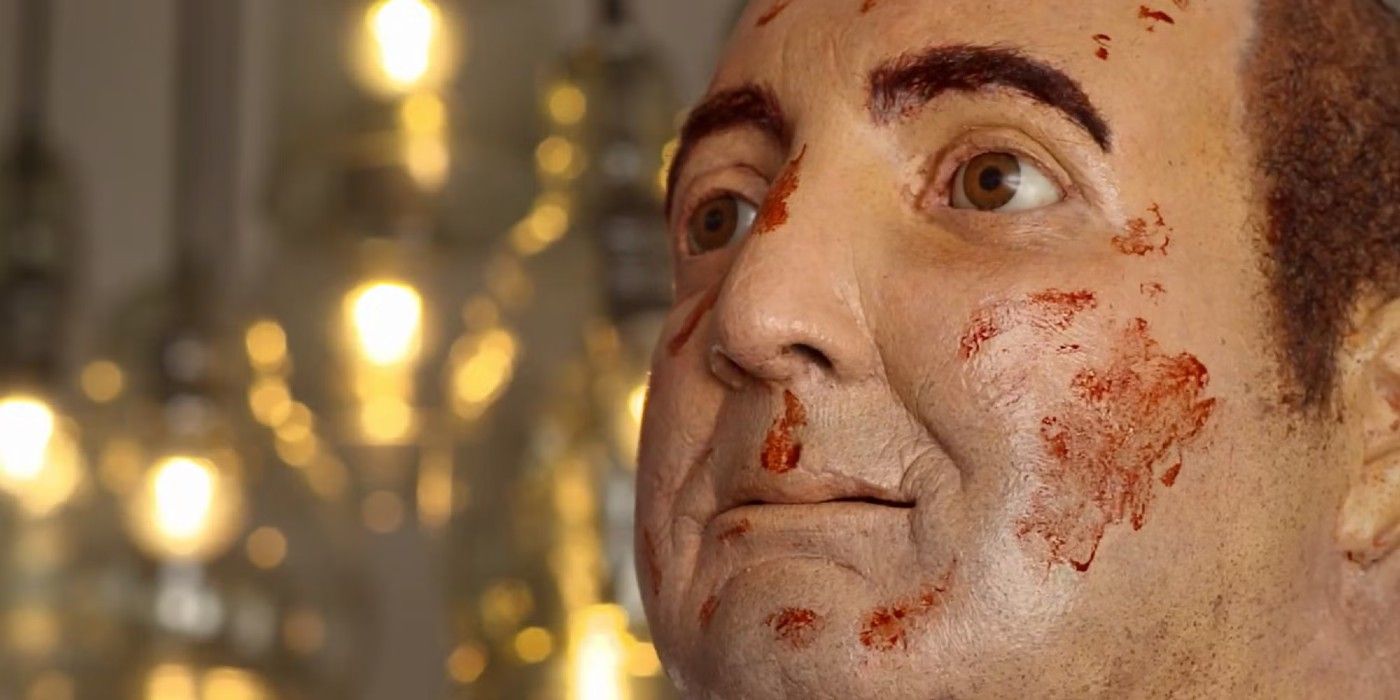 Lester (James Marsters) with blood on his face in &lsquo;Abruptio&rsquo;
