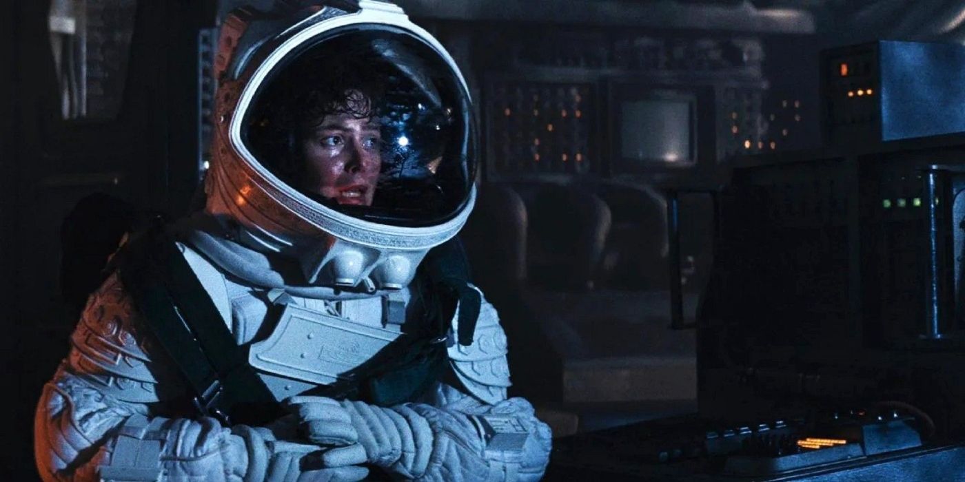 Ellen Ripley (Sigourney Weaver) sitting in her space suit in &lsquo;Alien&rsquo;