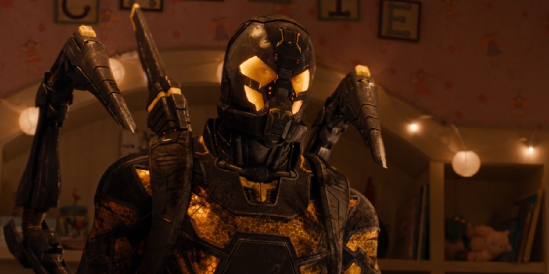 Darren Cross, played by Corey Stoll, looks menacing in his Yellowjacket suit in 'Ant-Man'.