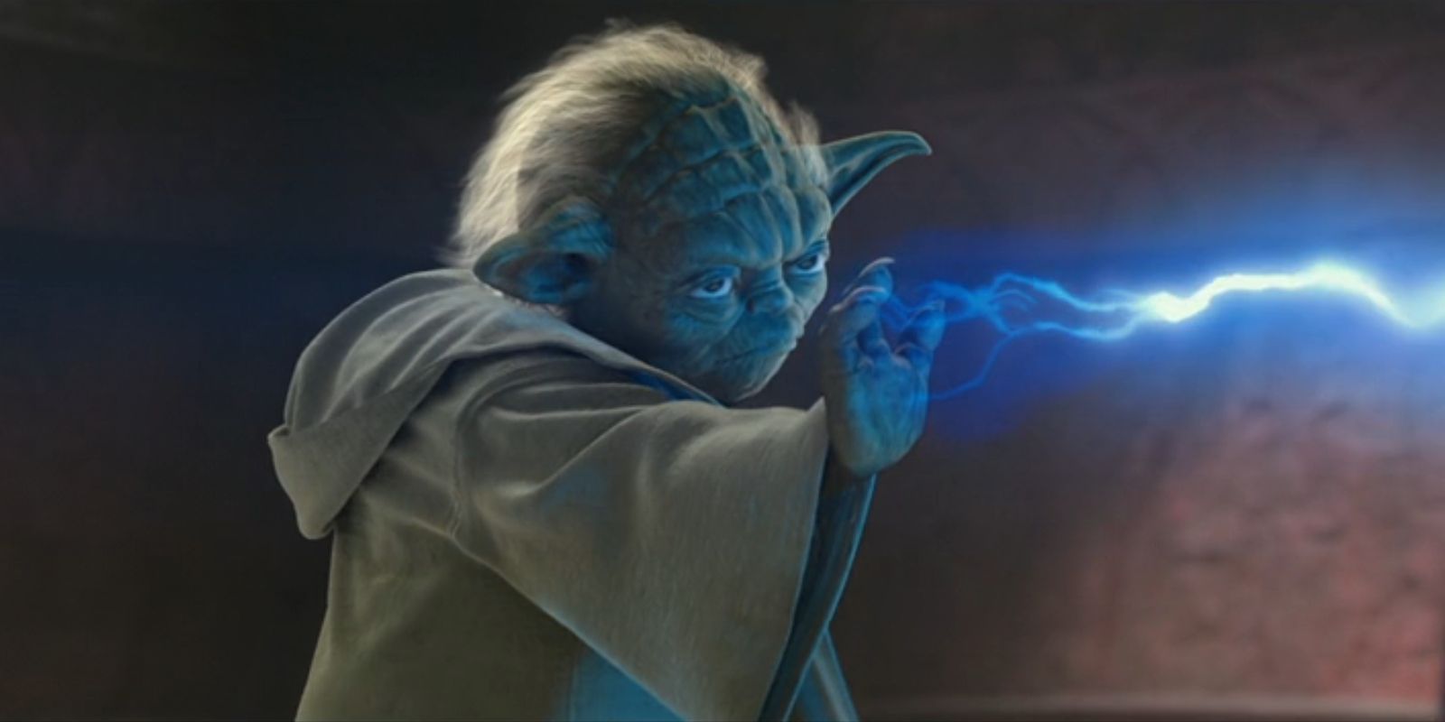 Yoda, voiced by Frank Oz, fires back a blast of electricity in &lsquo;Star Wars: Episode II – Attack of the Clones&rsquo;.