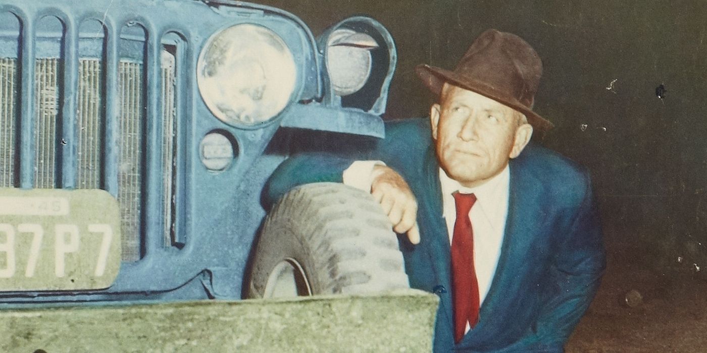 Spencer Tracy hiding behind a truck in Bad Day at Black Rock