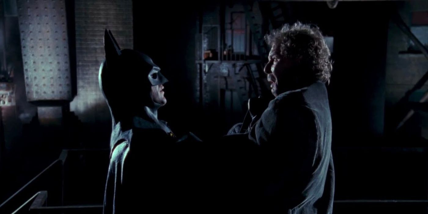 Batman holding up a goon in Batman &lsquo;89