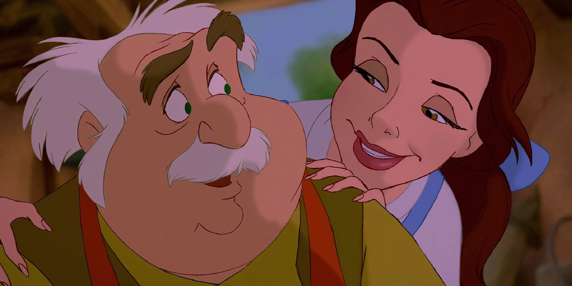 Belle and his father in Beauty and the Beast