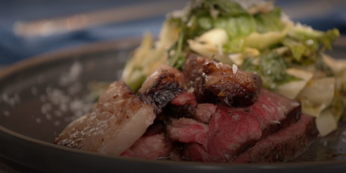 Smoked bistecca on 'Selena + Chef'.