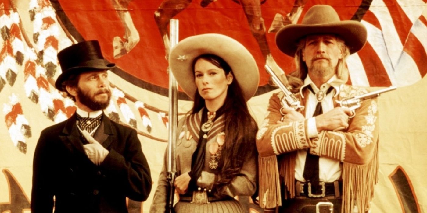 Joel Grey, Geraldine Chaplin, and Paul Newman in Buffalo Bill and the Indians, or Sitting Bull's History Lesson