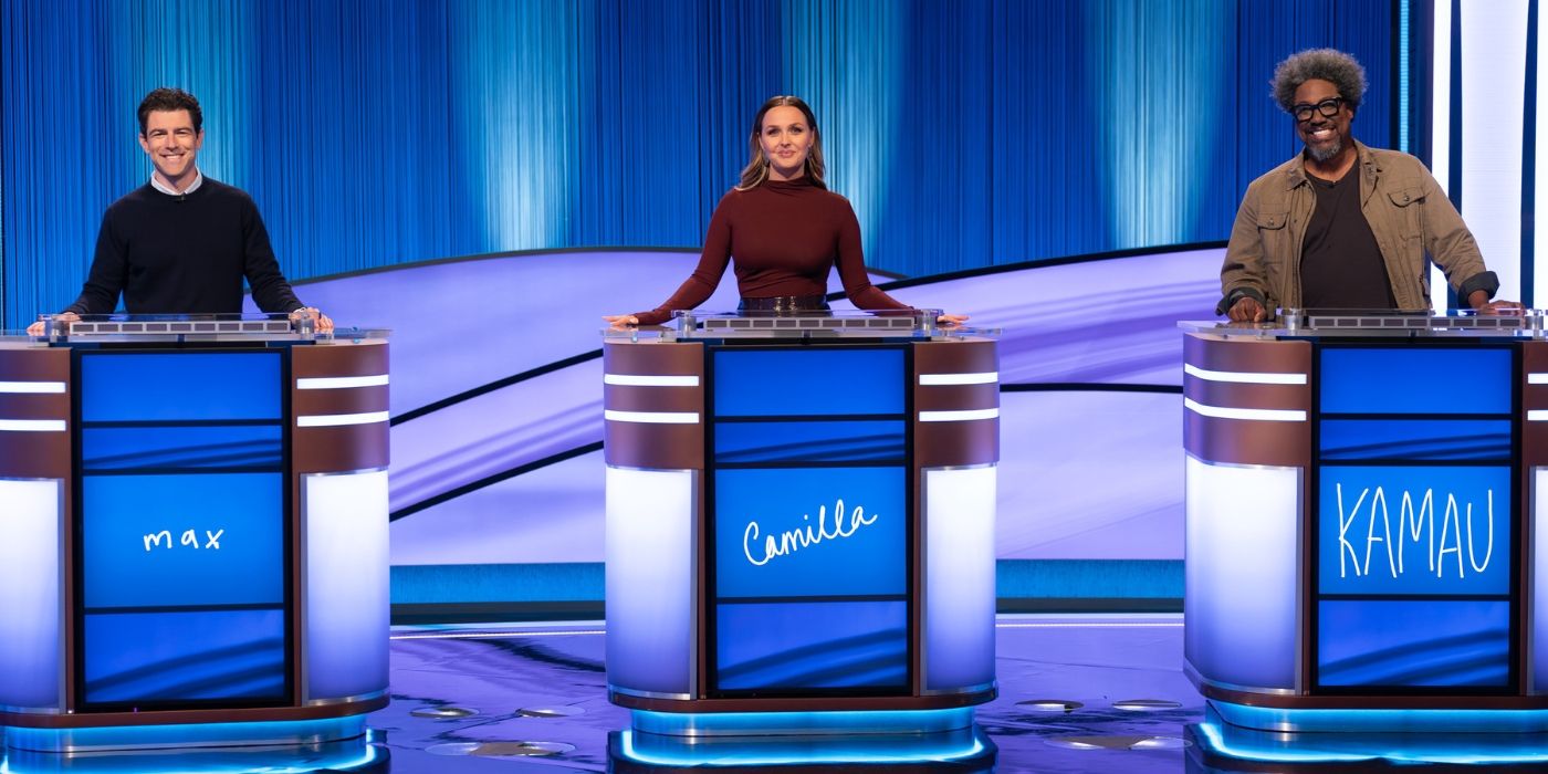 Max Greenfield, Camilla Luddington, and W. Kamu Bell compete on the premiere of &lsquo;Celebrity Jeopardy&rsquo; Season 3.