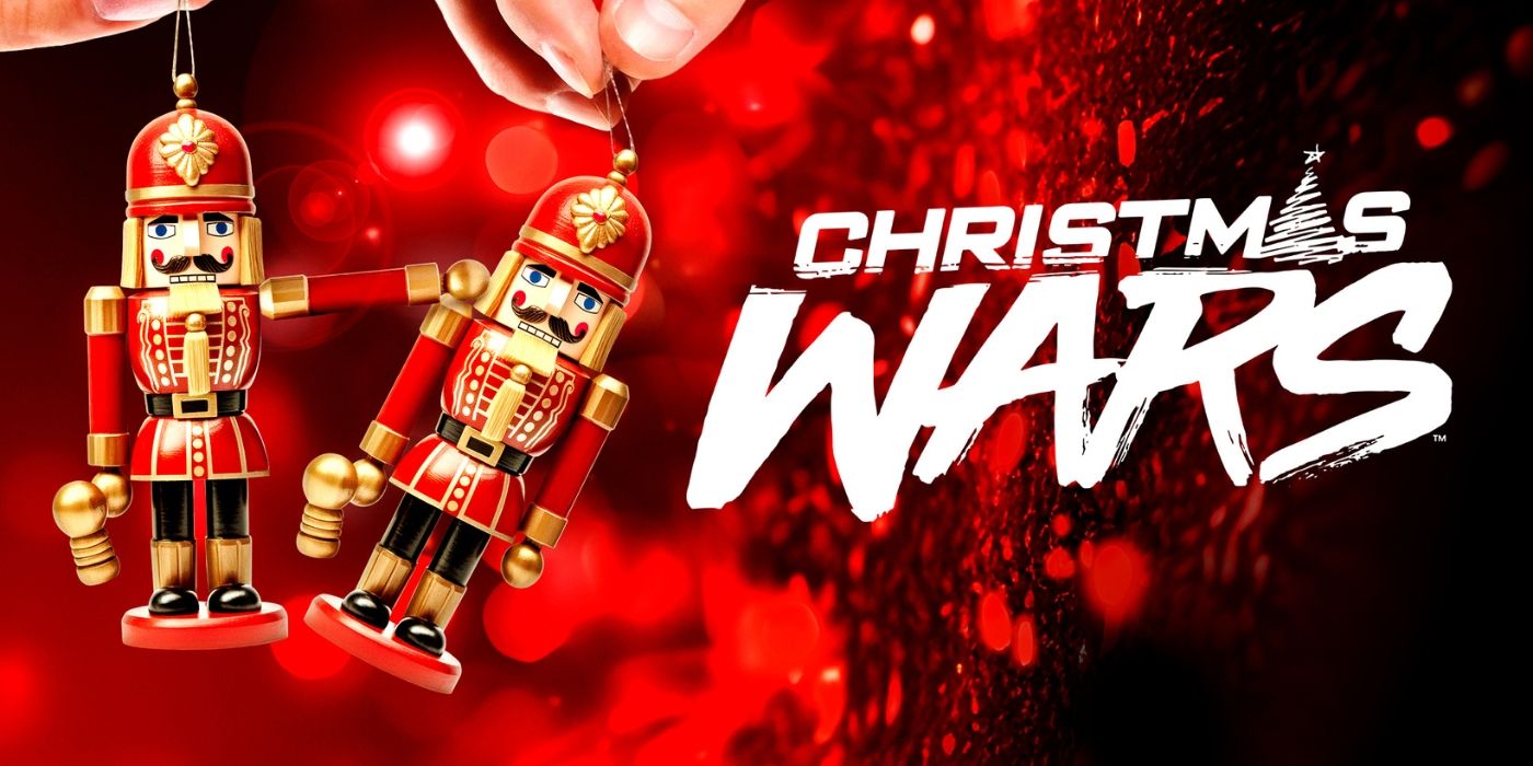 The logo for Christmas Wars features the text with a small nutcracker punching another nutcracker.