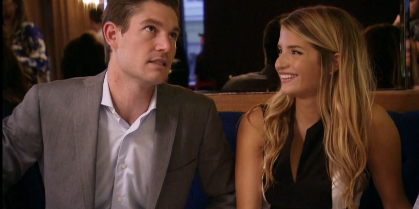 Craig Conover and Naomie Olindo together in a booth at an event on Southern Charm.