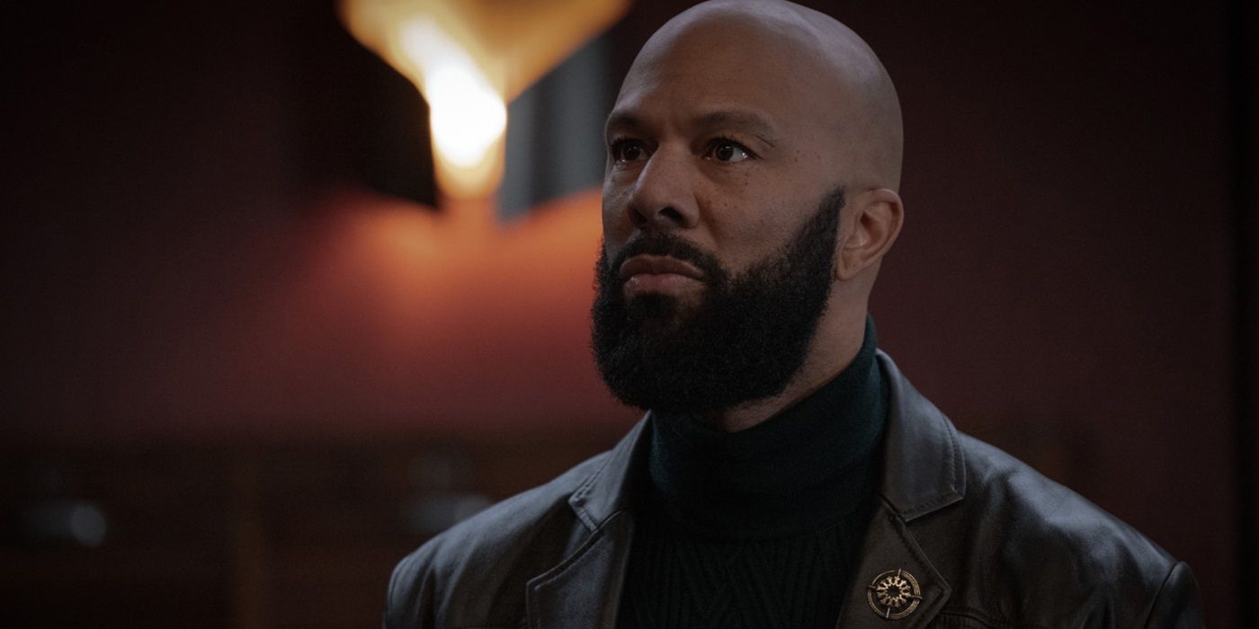 Common, looking at someone, as Robert Sims in Silo Season 2 Episode 7