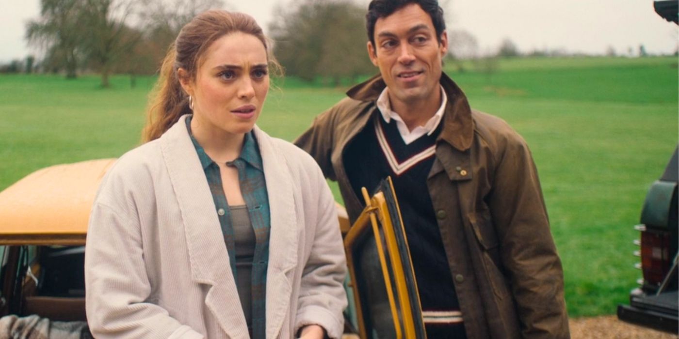 Alex Hassell and Bella Maclean in Rivals 