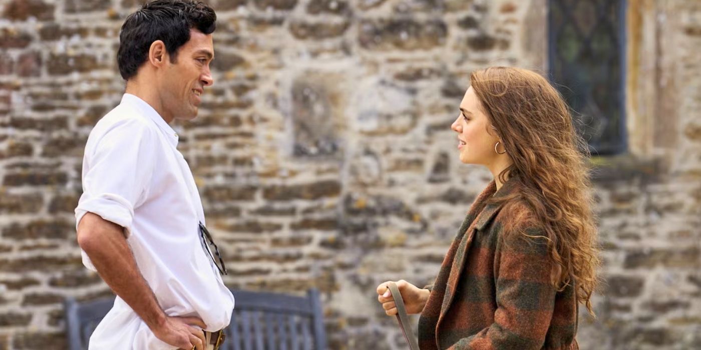 Alex Hassell and Bella Maclean in Rivals Season 1 