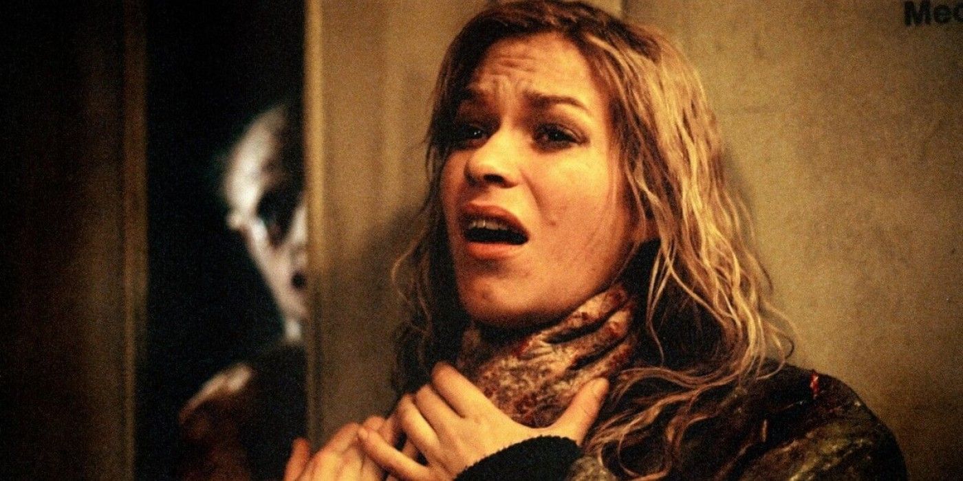 Kate (Franka Potente) being attacked by the monster in 'Creep'