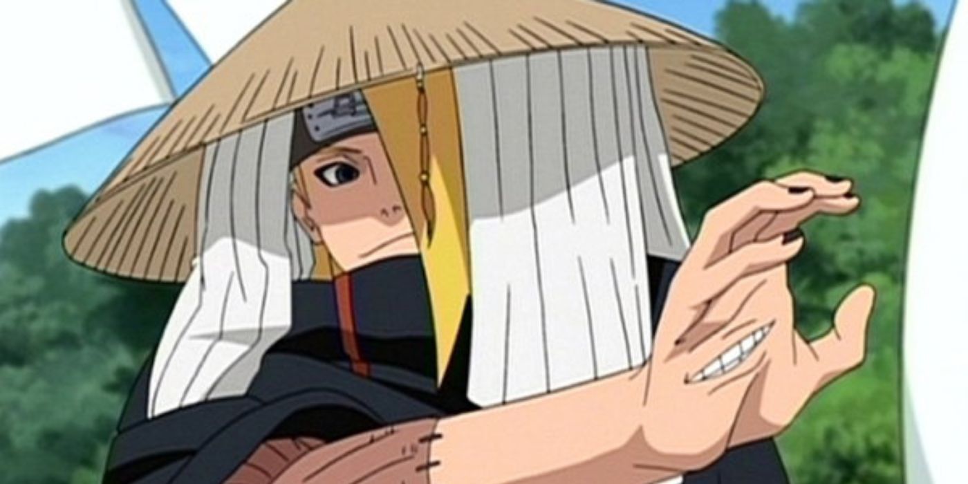 Deidara with a mouth hand in Naruto 