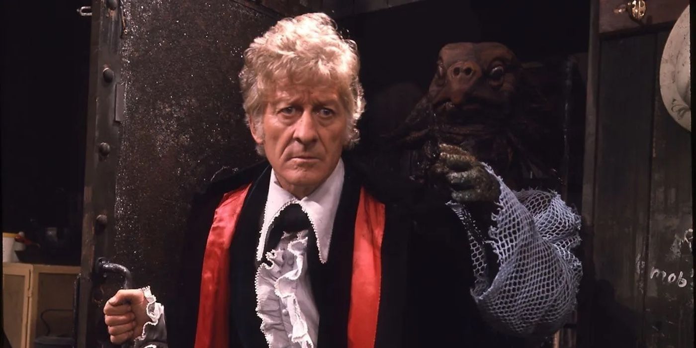 Jon Pertwee as the Doctor and a Sea Devil in the Doctor Who episode &ldquo;The Sea Devils&rdquo;
