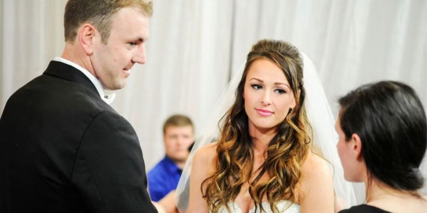 Doug Hehner and Jamie Otis at their wedding ceremony in Married at First Sight, Season 1.