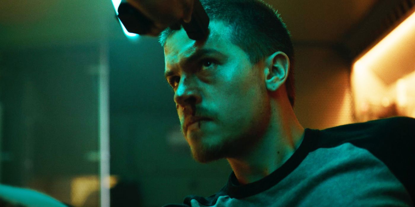 Dylan Sprouse with a gun aimed at his head in &lsquo;Aftermath&rsquo;.