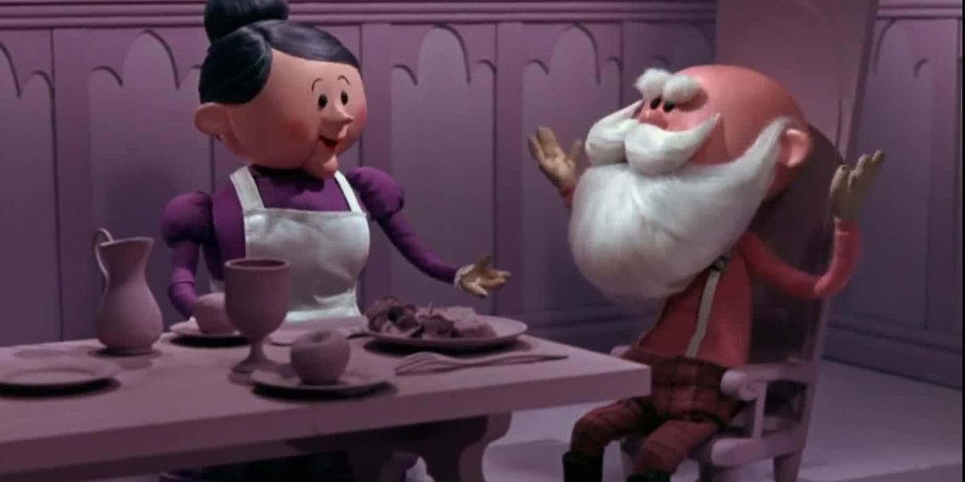 Mrs Claus (Peg Dixon) tells ​​​​​​​​​​​​​​​​​​​​​Santa (Stan Francis) to eat in Rudolph the Red-Nosed Reindeer.​​​​​​​