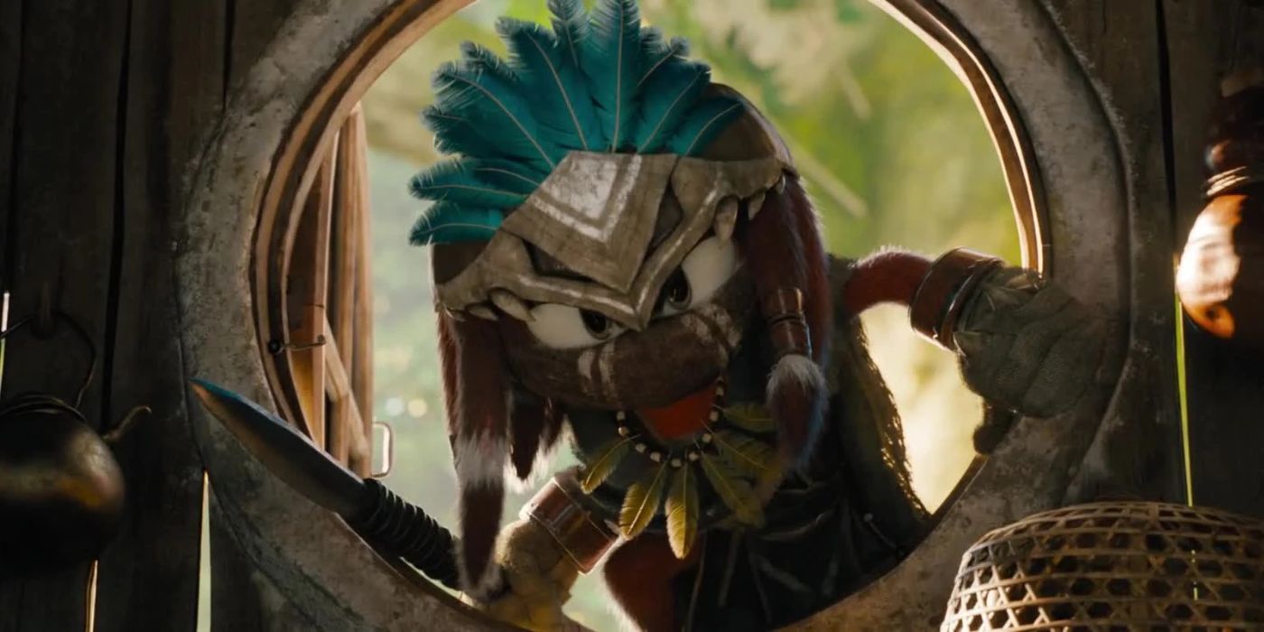 An Echidna Warrior looking through a window in Sonic the Hedgehog