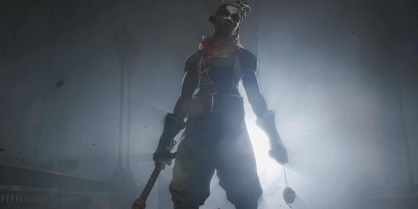 Ekko standing in the fog looking serious in Arcane Season 1.