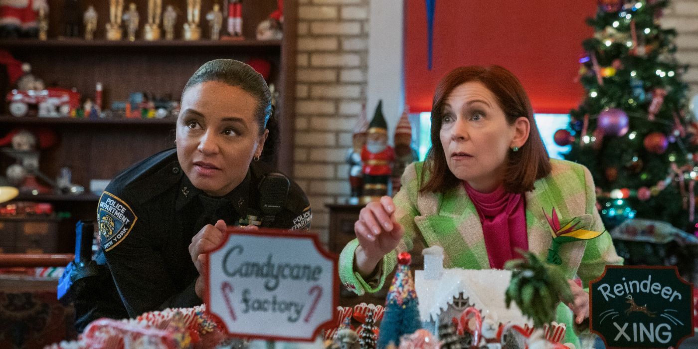 Carrie Preston and Carra Patterson investigating in Elsbeth Season 2 Episode 6