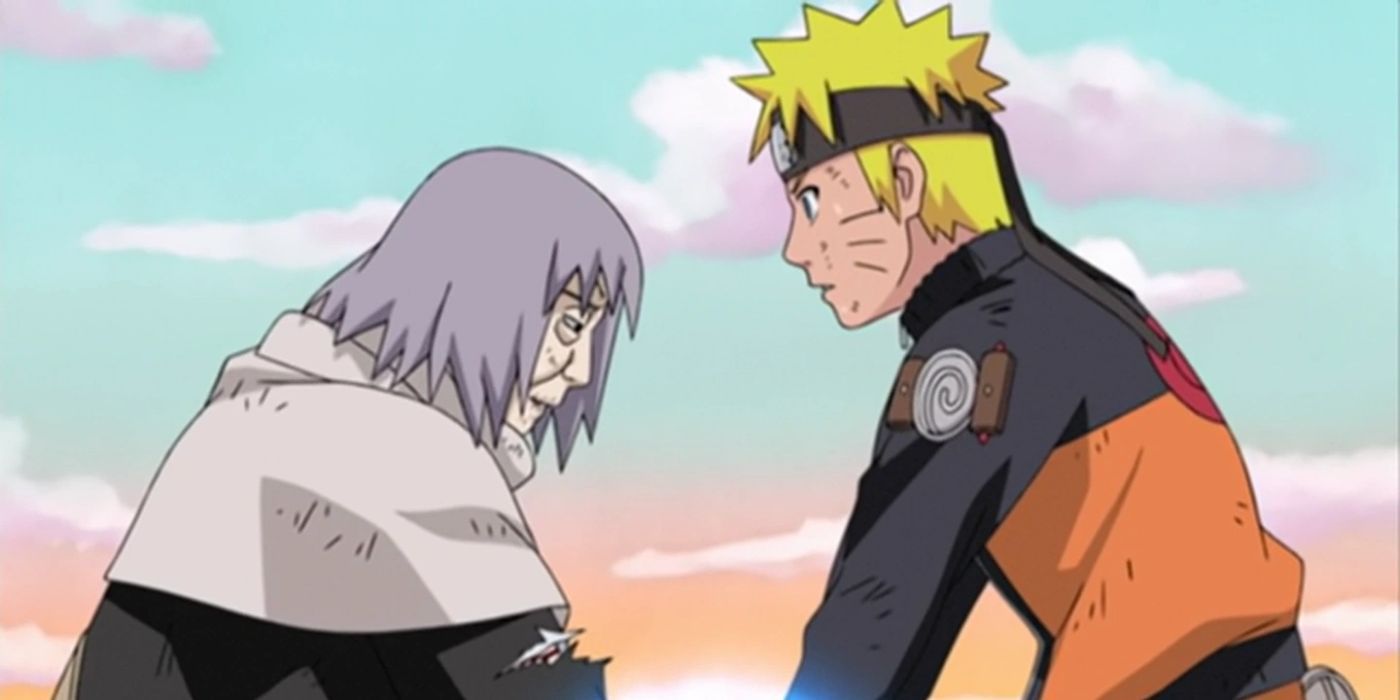 Shiyo and Naruto healing Gaara in Naruto.