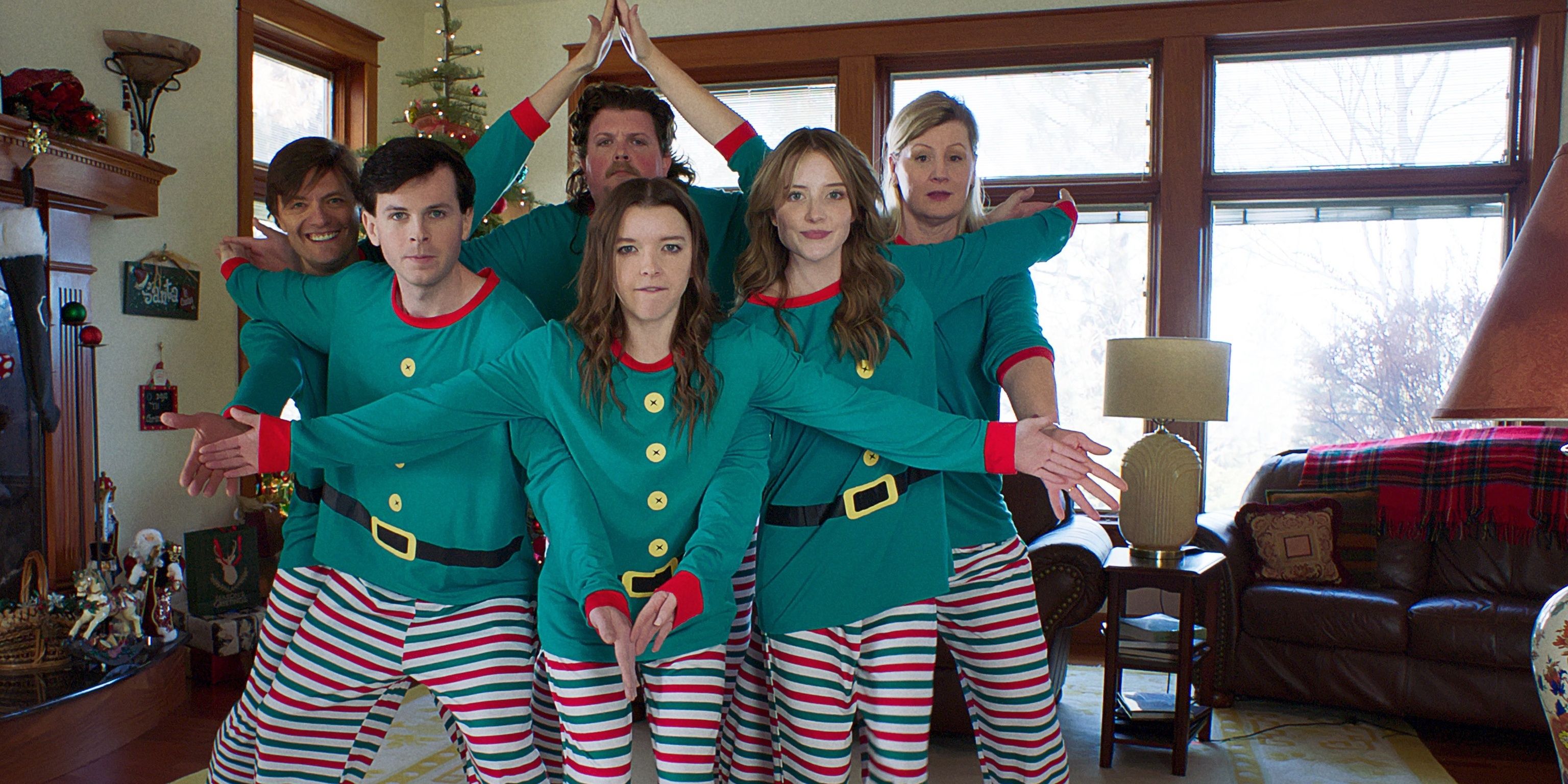The Russell family and Cassie pose in matching PJs in Breakup Season