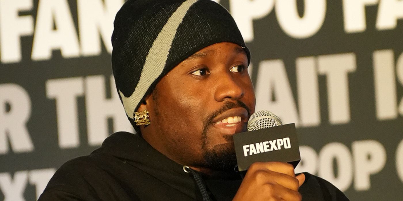 Shameik Moore on stage at Fan Expo